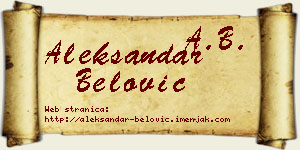 Aleksandar Belović vizit kartica